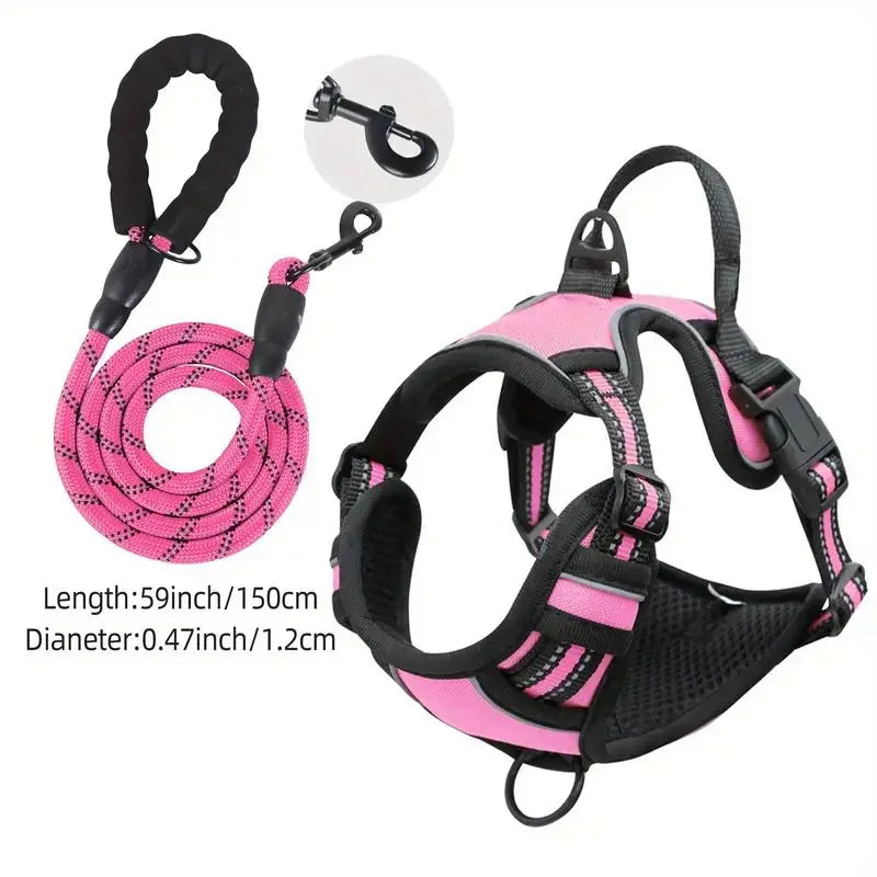 Service Dog Harness Front Clip Heavy Duty Reflective Easy Control Handle for Large Dog Walking,Easy to Control for Small Medium