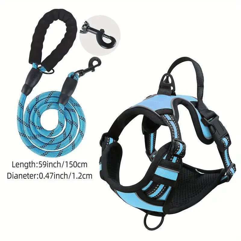 Service Dog Harness Front Clip Heavy Duty Reflective Easy Control Handle for Large Dog Walking,Easy to Control for Small Medium