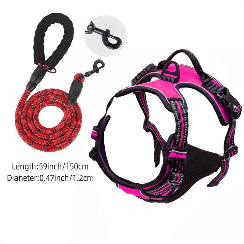 Service Dog Harness Front Clip Heavy Duty Reflective Easy Control Handle for Large Dog Walking,Easy to Control for Small Medium