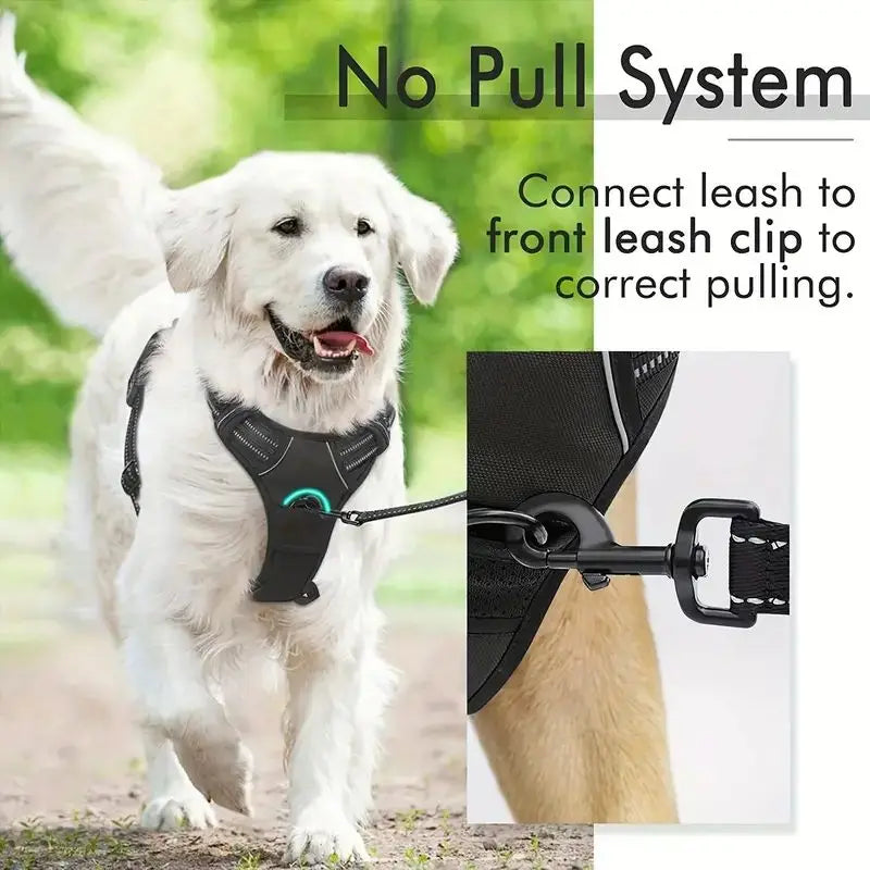 Service Dog Harness Front Clip Heavy Duty Reflective Easy Control Handle for Large Dog Walking,Easy to Control for Small Medium