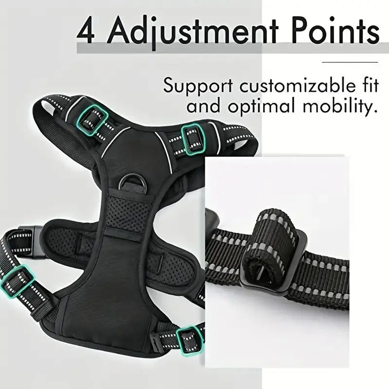 Service Dog Harness Front Clip Heavy Duty Reflective Easy Control Handle for Large Dog Walking,Easy to Control for Small Medium