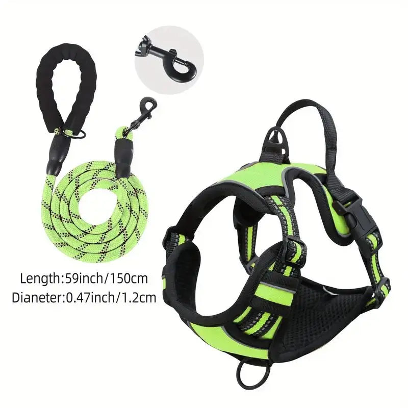 Service Dog Harness Front Clip Heavy Duty Reflective Easy Control Handle for Large Dog Walking,Easy to Control for Small Medium