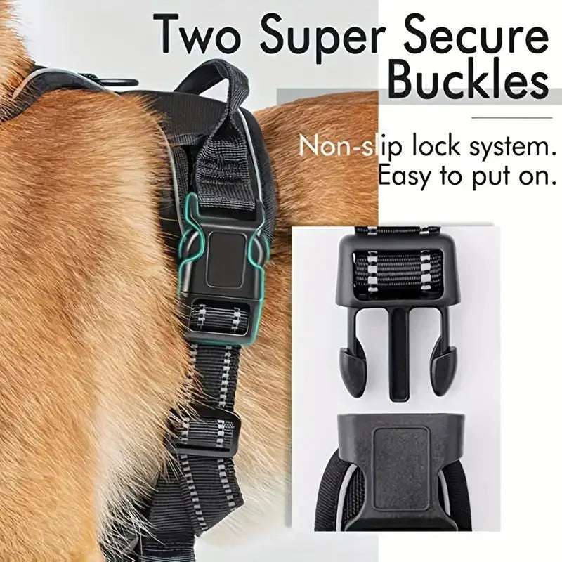 Service Dog Harness Front Clip Heavy Duty Reflective Easy Control Handle for Large Dog Walking,Easy to Control for Small Medium