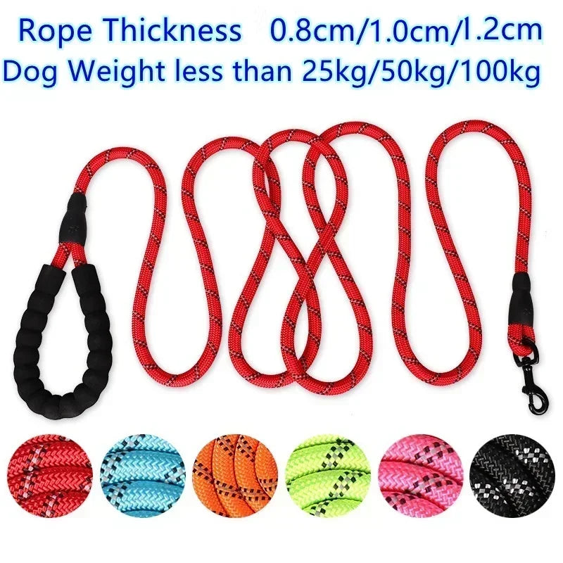Strong Dog Leash Pet Leashes Reflective Leash for Big Small Medium Dog Leash Drag Pull Tow Golden Retriever 150/200/300cm